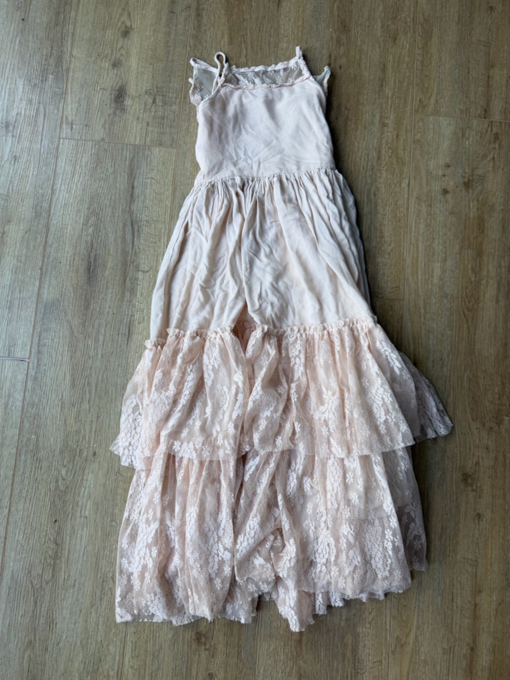 Girls Joyfolie' Lace Tiered Maxi Dress - shell